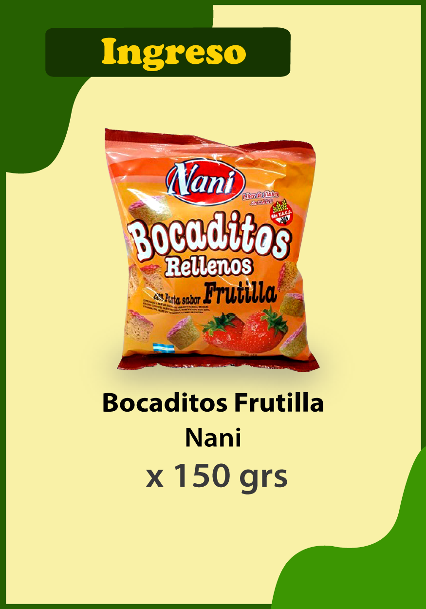Novedades Productos Nani-bocaditos  Frutilla x 150 gr